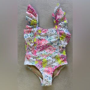 Shade Crittiers Floral Ruffle Eyelet One Piece Swim Suit